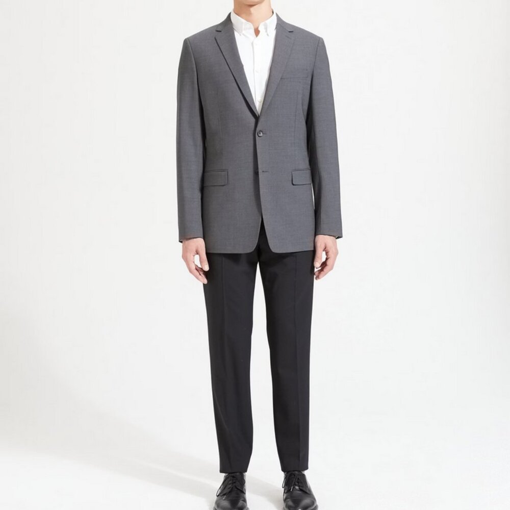 Theory Wellar HC New Tailor Virgin Wool Stretch Blazer Suit Jacket Gray 40L